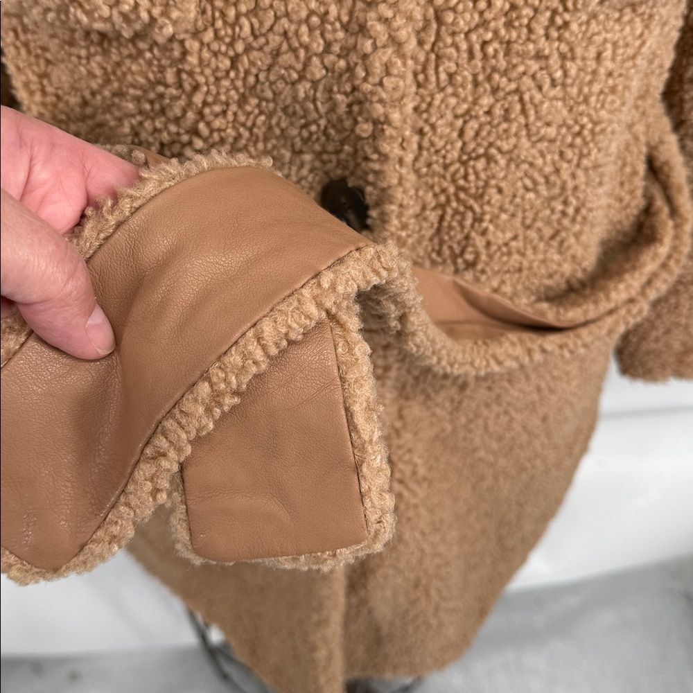 Blank NYC Coat Wm Medium Teddy Shearling Trench Belt Shacket - Picture 5 of 10